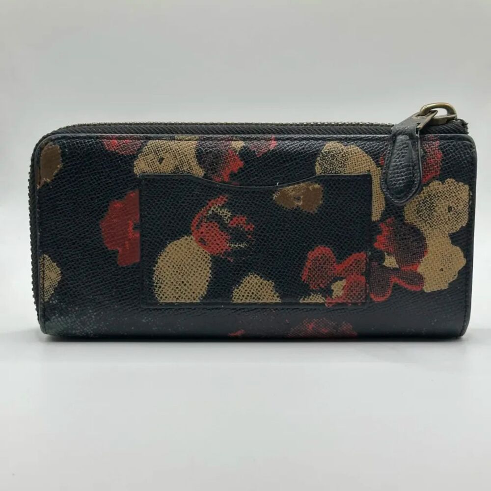 Coach Floral Print Accordion Zip Wallet - Picture 6 of 9